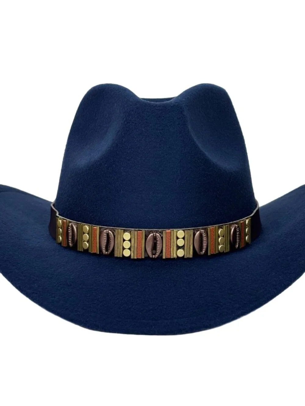 Navy Blue Western Cowboy Hat Wide Brim Ranch Rodeo Cowgirl Festival Boho Hat